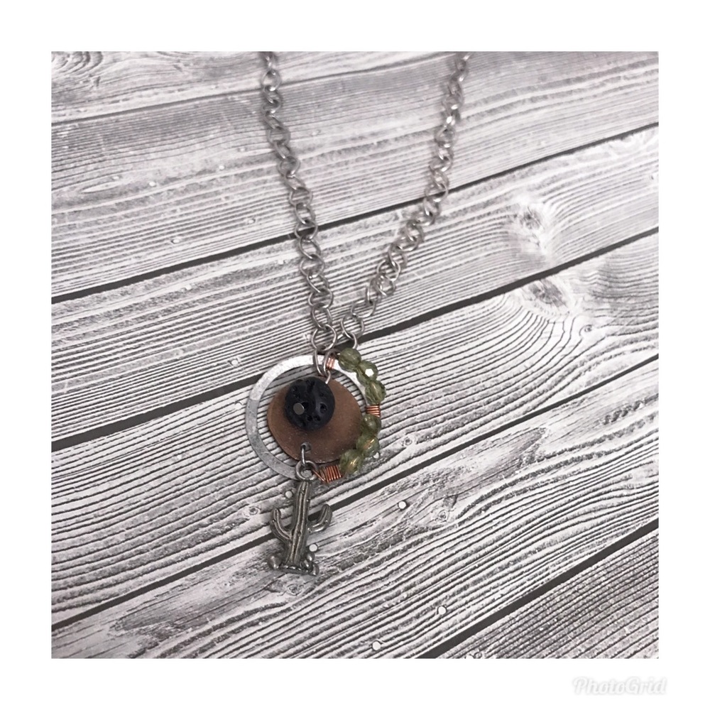 Cactus wire wrap necklace